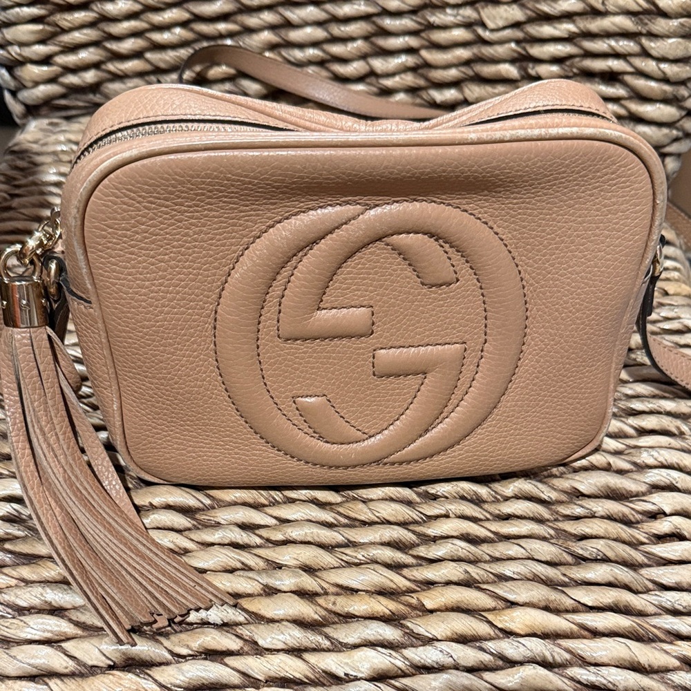 Gucci Beige Leather Crossbody Bag